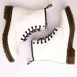 Lovely White Dr Marten Combat Boots. Worn twice, in impeccable shape!